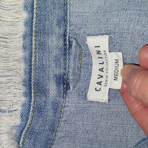 Cavalini embroidered distressed jean jacket - Picture 8 of 12
